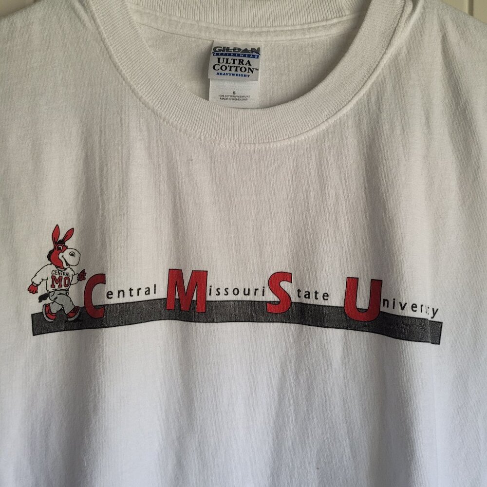 Vintage College Tee Shirt Central Missouri State University Mules Sz S